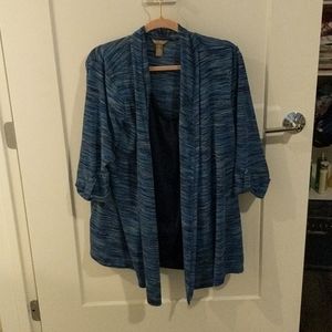 Cardigan with attached shirt